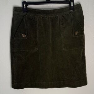 Brooks Brothers Dark Green Corduroy Mini Skirt